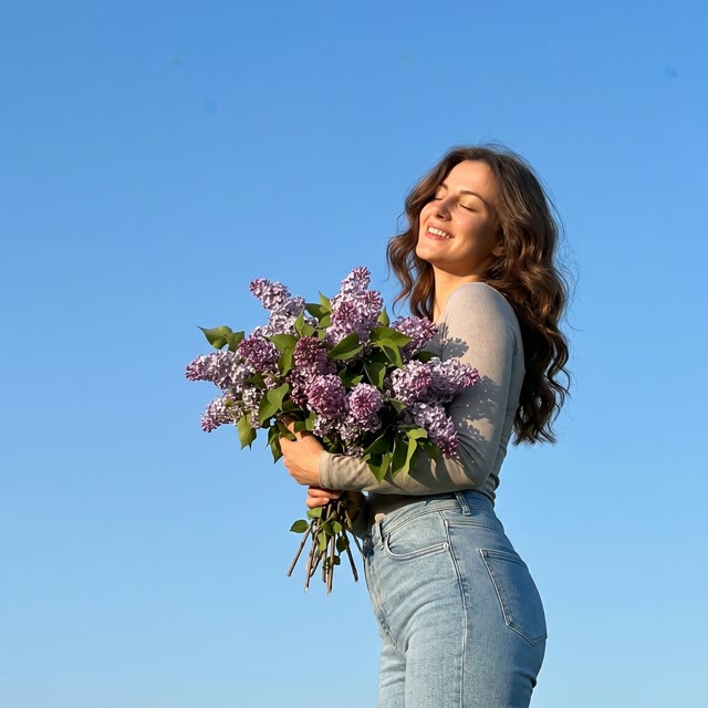 Девушка с сиренью
