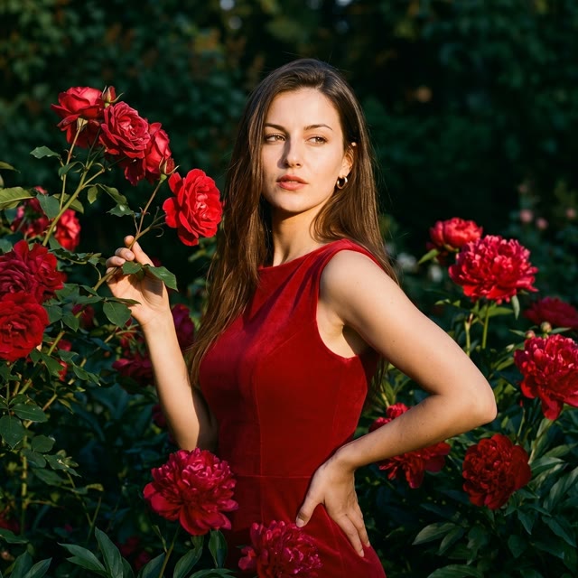 Портрет в красном платье